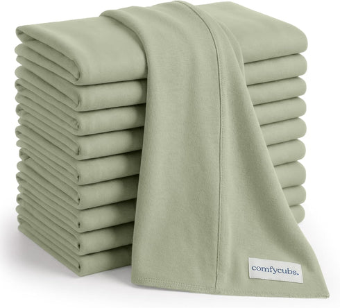 Comfy Cubs Baby Burp Cloths Set (Pack of 10) - Large, 6-Layer,