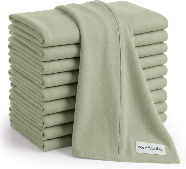 Comfy Cubs Baby Burp Cloths Set (Pack of 10) - Large, 6-Layer,