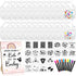 55 Pcs DIY Baby Bibs Set Includes 22 White Feeder Bibs, 22 Stencils, 10 Fabric Markers, 1 Wooden Baby Shower Game Sign