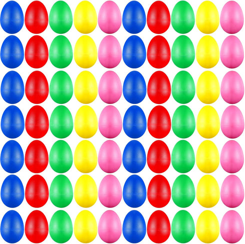 100 Pieces Egg Shakers Musical Instruments, Plastic Easter Egg Shaker for Kids Toys, 5 Colors