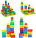 Toddler Building Blocks Stacking Toys for Kids Ages 4-8, Fun House Big Blocks with 10” x 10” Baseplate