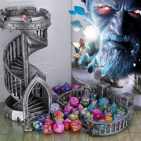 Coyeekn DND Dice Set, 7 x 7 Sets (49 Pieces) Glitter Polyhedral Dice for Dungeons & Dragons RPG with 1 Pouch