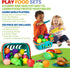 100 PCS Cutting Play Food Toy for Kids Kitchen, Pretend Food Toys with Baskets, Birthday Gifts for Ages 3-5