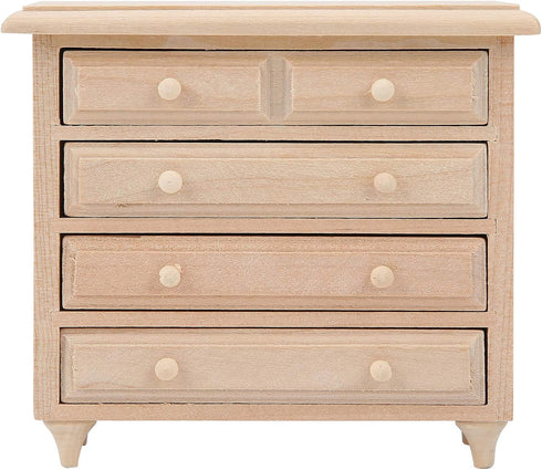 1:12 Wooden Table Square - 8 Button Dollhouse Movement Cabinet Mini Furniture, Beautiful Color Kit for Handcraft DIY