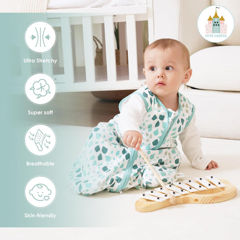 Cute Castle 0-6 100% 2-Way 0.5 (3 Pack Baby Sleep Sack Months - Lightweight Cotton Zipper TOG Infant Wearable Blanket