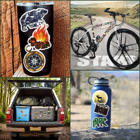 Stickers for Water Bottles - Outdoor Nature Camping Adventure Stickers, Waterproof Vinyl for Teens, 50Pcs