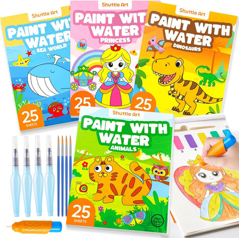 Shuttle Art Paint with Water Coloring Book for Kids, Pack of 4,