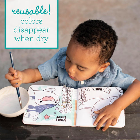 Infantino Color Reveal Bath Book, Baby & Toddler Water Reveal Book for Bath Time Fun, Ocean Theme, Mess-Free, Soft EVA