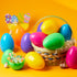 12 6 Inches JOYIN Pcs Large Plastic Easter Eggs, Colorful Jumbo Eggs Fillable for Easter Themed Hunt Basket Stuffers