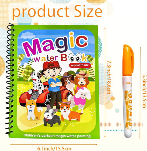 14 Pack Water Coloring Books, Reusable Water Doodle Book Toys, Educational Learning Kits Gifts for Toddlers