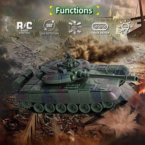 Glorryearst 1:28 9 RC Tank Scale Channel Remote Control Toy with Realistic Sounds and Lights,Radio Control Military