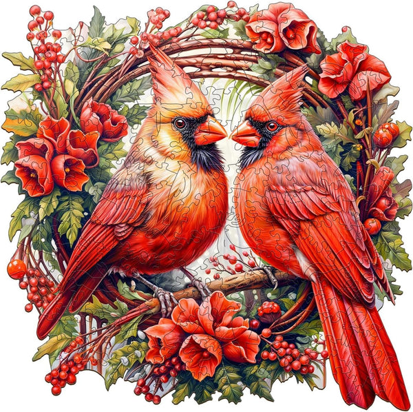Wooden Puzzles for Adults, Cardinal Wooden Jigsaw Puzzles, Unique Animal Shape Wood Cut Puzzles, 300 pcs