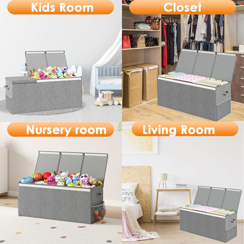Fineonly (40" x14" x16") Extra Large Toy Box Chest with Lid, Kids Toy Storage Organizer for Boys Girls, Big Toy Bin
