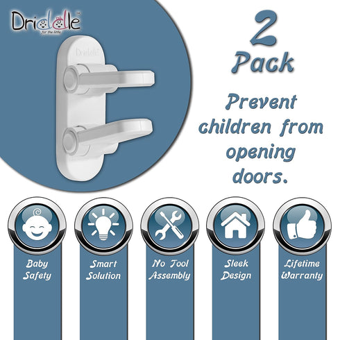 2 Pack Door Lever Baby Safety Lock, Baby Proofing to Prevent Kids from Opening Doors with Child Proof Handle Lock