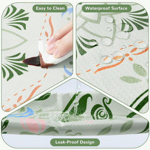 Unicorn Castle Splat Mat for Under High Chair Waterproof Baby Play Splat Mat for Art Crafts Non Slip High Chair Food