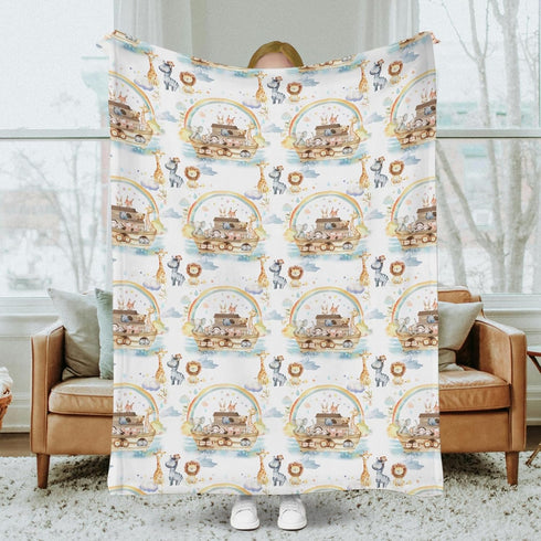 SqtmuHLuo 60x80inch Safari Jungle African Animal Baby Blanket Boy Girl Gift Neutral Elephant Giraffe Zebra Soft Flannel
