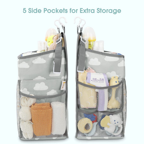 Maliton Hanging Diaper Caddy Organizer, Diaper Stacker for Changing Table, Crib, or Wall Nursery Organization