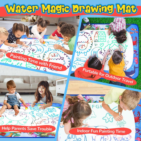 GPPNKC 40 32 Inch 3 4 5 6 7 Water Doodle Mat x Painting Doodle Toddler Toys, Water Drawing Mat, Large Magic Drawing