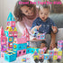 124PCS Magnetic Blocks Toys – Macaron Castle Magnetic Tiles Building Blocks Set for 3-7 Year Olds, STEM Educational