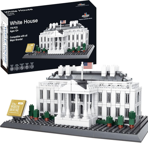 Apostrophe Games White House Building Block Set, 770 Pieces, Washington D.C. Architecture Model