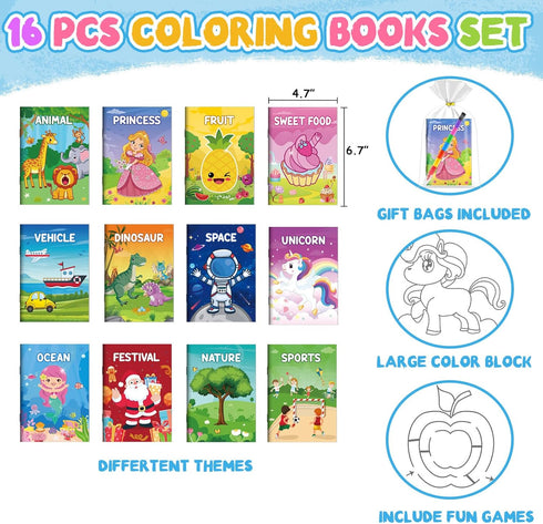 ZMLM 48 Pack 4-8, Coloring Books for Kids with Crayons,Graduation Party Favors for Kids Goodie Bags Stuffers