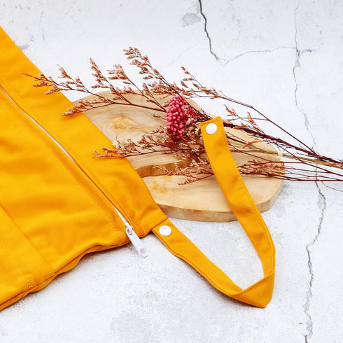 2pcs (3036-2-ginger) Cloth Diaper Wet Dry Bags Waterproof Reusable with Two Zippered Pockets Travel Beach Pool Daycare