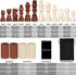 2 1 Set Set in Wooden Chess and Checkers - Folding Magnetic Chess Board with Storage Slots, Chess Pieces, Portable
