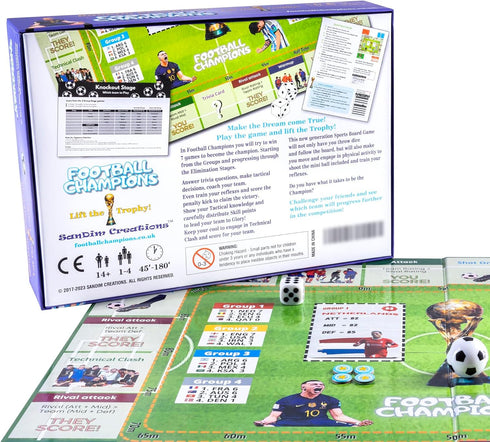 Football Champions Sports Board Game - Soccer Strategy Game for 1-4 Players, Family Fun by SanDim Creations