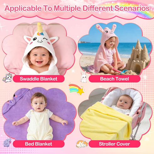 OFUSUY 12 4 8 PCS Baby Towels, PCS Soft Hooded Baby Towels & PCS Washcloths, Baby Bath Towels for Newborns, Infants