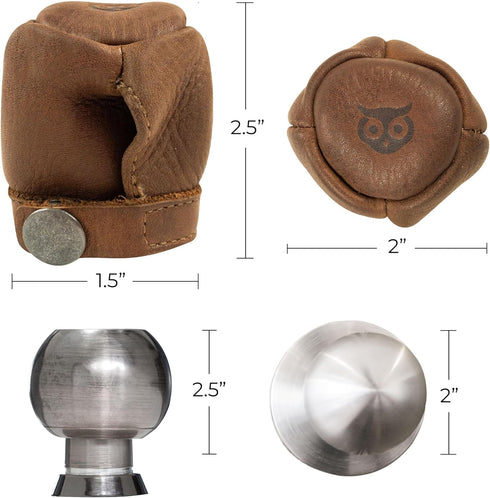 Hide & Drink Stylish Door Knob & Car Gear Cover - Safety Multi-Purpose Full Grain Leather, Bourbon Brown