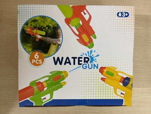 Water Guns 9 Inch, 6 Packs for Kids Adults, Multicolor Squirt Gun for Party Pool Bath Favors