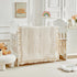 3 Set Pieces Tufted Crib Bedding with Ruffle Fringe, Beige Ruffled Comforter with Fitted Sheet and Bed Skirt , Soft