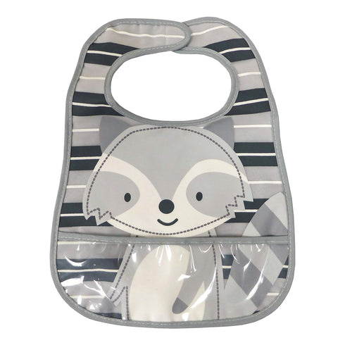 Neat Solutions 2 Pack Water Resistant Toddler Bib Set - Multi Bear & Raccoon