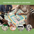 LZYRF 31.5 31.5 Chinoiserie Magnolia Blue Mahjong Mat x in, Traditional Oriental Chinese White Floral Anti Slip
