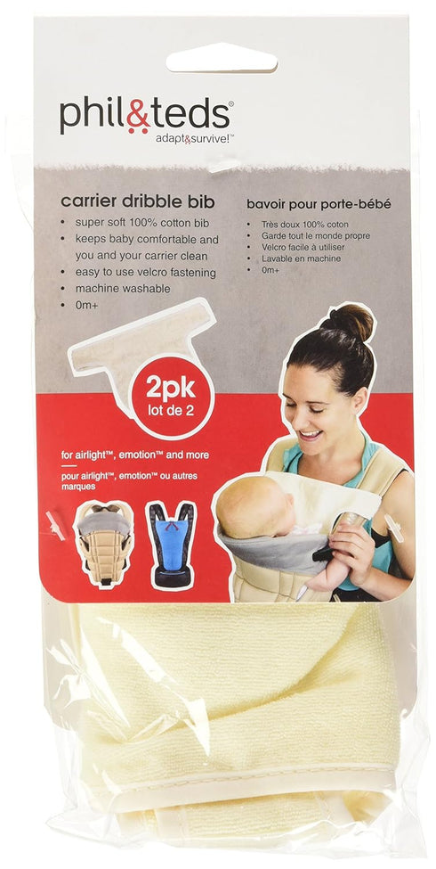 phil&teds Pack 2 Pack Carrier Bib for Airlight and Emotion, Beige