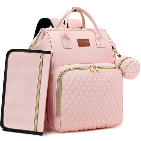 ROSEGIN Pink Diaper Bag Backpack for Baby Girls - Baby Shower Gifts