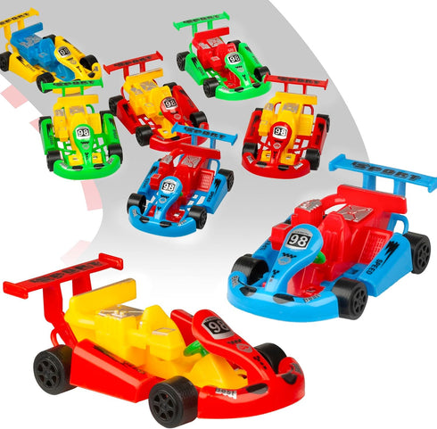 PROLOSO Pull Back Go Kart Racing Cars - Friction Powered Kids Birthday Party Favors, Goodie Bag Fillers, Class Prizes -