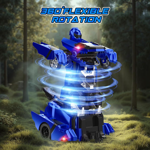 2.4Ghz 360 4-7 8-12 Kroyedfuw Dinosaur Transform Rc Cars, Remote Control Car Transforming Robot with Flashing Light