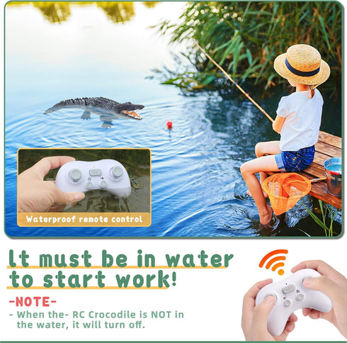 1:18 Swimming 6+ GearRoot Remote Control Crocodile Boat Toy Scale High Simulation RC Crocodile for Pool Bathroom Great