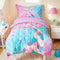 VIVILINEN Toddler Bedding Set for Girls 4-Piece Mermaid Tail Toddler Comforter Sets