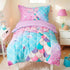 VIVILINEN Toddler Bedding Set for Girls 4-Piece Mermaid Tail Toddler Comforter Sets