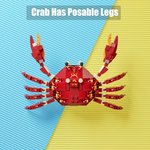 Ocean Animal Building Blocks (242PCS), Deep Sea Creatures Building Toy Set for Kids, Boys and Girls Crab