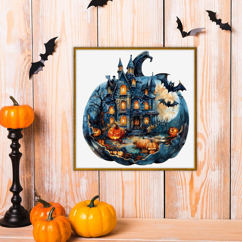 Wooden Jigsaw Puzzles, Unique Shape Halloween Pumpkin, Wooden Puzzles for Adults & Kids, Family Gifts