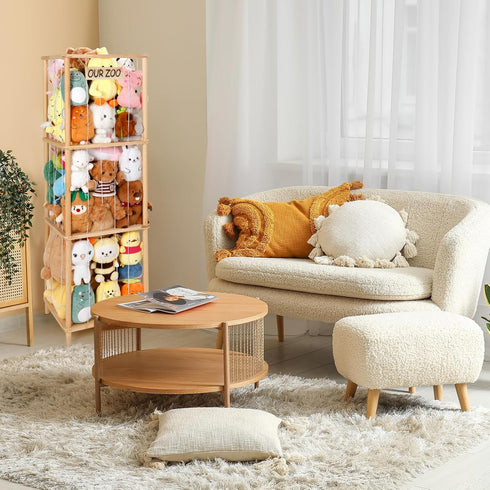 ACEPRUT ACE PRODUCT 52.3"x16.5", ACEPRUT Large Stuffed Animal Storage Natural Pine Wood Stuffed Animal Organizer Holder
