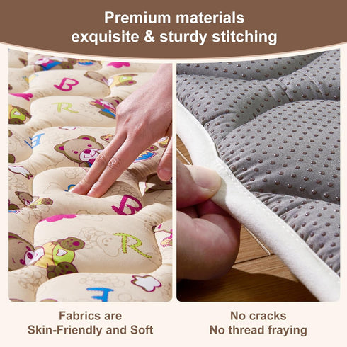 65" 50",Premium Baby Play Mat - X Thicker Foam Machine Washable, Extra Large Anti-Slip Soft Cushioning Foam Playmats