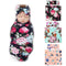 DRESHOW BQUBO Newborn Floral Receiving Blankets 3 Sets Newborn Baby Swaddling with