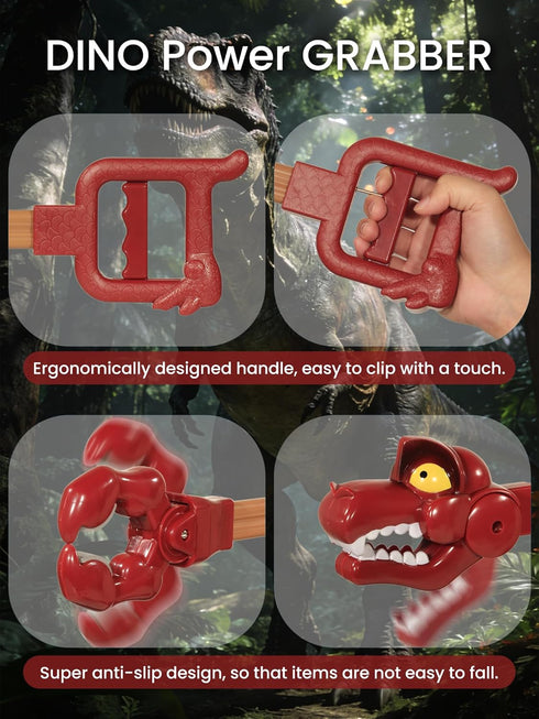 2 16.9'' PCS Dinosaur Grabber Toy, Dino Grabber Claw for Kids, Durable Plastic Dinosaur Claws Pickup Tool, Children
