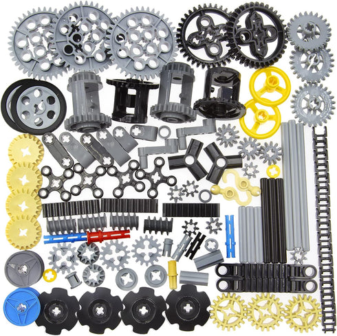 100+PCS Technic Gears and Axles for Lego Technic-Sets, Gears-Rack (Gears-Pins-Axles Differential New) in Random Color
