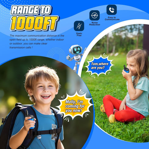 comedyfun 2 Pack 3 4 5 6 7 8 3-8 Rechargeable Walkies Talkies for Kids Toys: Walkie Talkies for Kids Easter Birthday