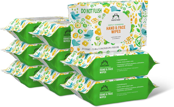 Amazon Brand - Mama Bear Baby Hand & Face Wipes, Unscented, Fragrance